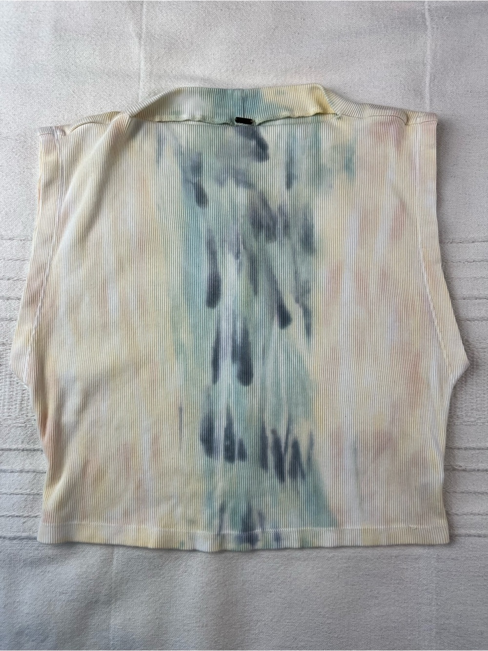Young Fabulous & Broke Pastel Tie-Dye Ribbed Tank Top in Yellow & Blue